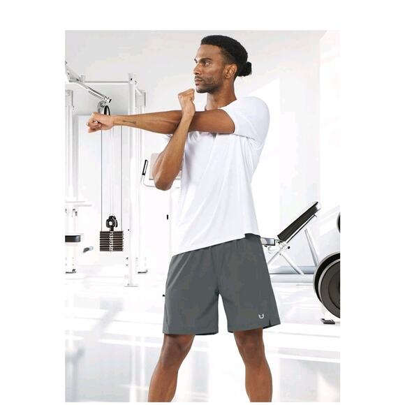 NORTHYARD Mens 7" Running Shorts with Zipper Pockets Size Small Gray Athletic S5 - Picture 3 of 7